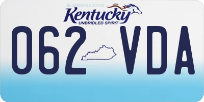 KY license plate 062VDA