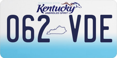 KY license plate 062VDE