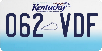 KY license plate 062VDF