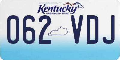 KY license plate 062VDJ
