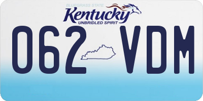 KY license plate 062VDM