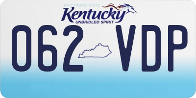 KY license plate 062VDP