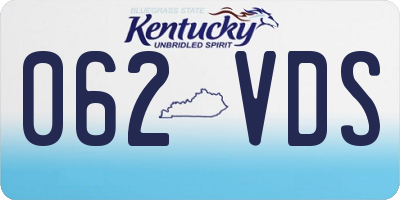 KY license plate 062VDS