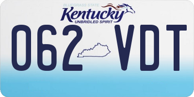 KY license plate 062VDT