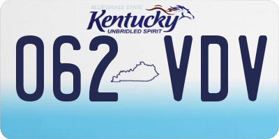 KY license plate 062VDV