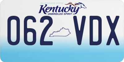 KY license plate 062VDX
