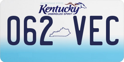 KY license plate 062VEC