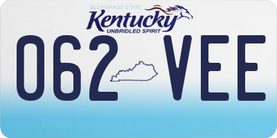 KY license plate 062VEE
