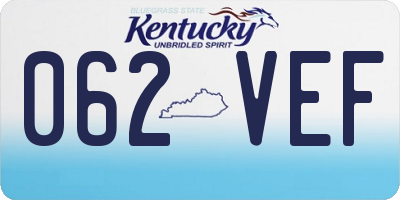 KY license plate 062VEF