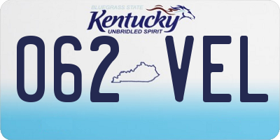 KY license plate 062VEL