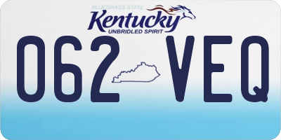 KY license plate 062VEQ
