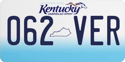 KY license plate 062VER