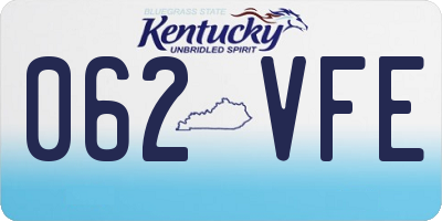 KY license plate 062VFE