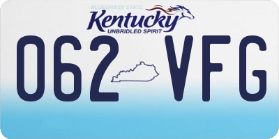 KY license plate 062VFG
