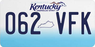 KY license plate 062VFK