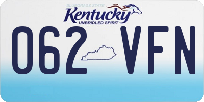KY license plate 062VFN