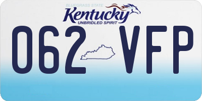 KY license plate 062VFP