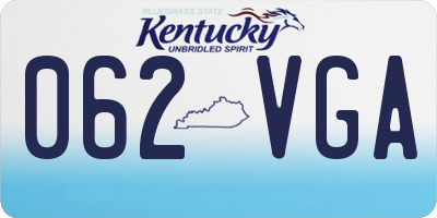 KY license plate 062VGA