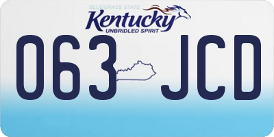 KY license plate 063JCD