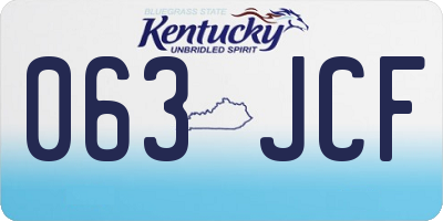 KY license plate 063JCF