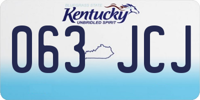 KY license plate 063JCJ