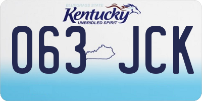 KY license plate 063JCK