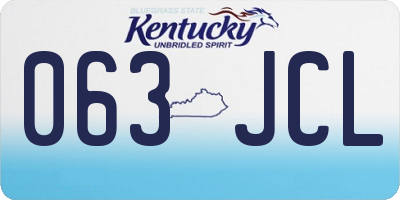 KY license plate 063JCL