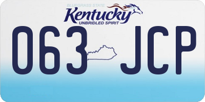 KY license plate 063JCP