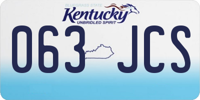 KY license plate 063JCS