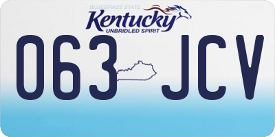 KY license plate 063JCV