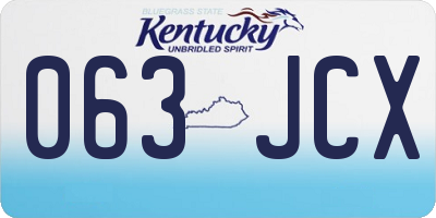 KY license plate 063JCX