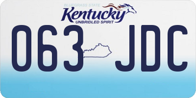 KY license plate 063JDC