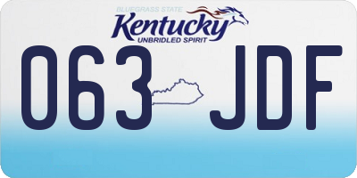 KY license plate 063JDF