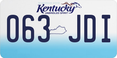 KY license plate 063JDI
