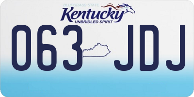 KY license plate 063JDJ
