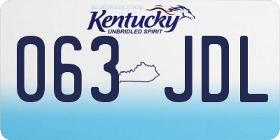 KY license plate 063JDL