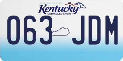 KY license plate 063JDM