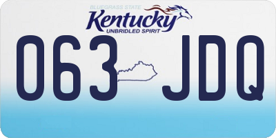 KY license plate 063JDQ