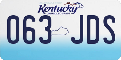KY license plate 063JDS