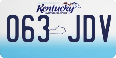 KY license plate 063JDV