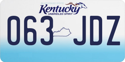 KY license plate 063JDZ