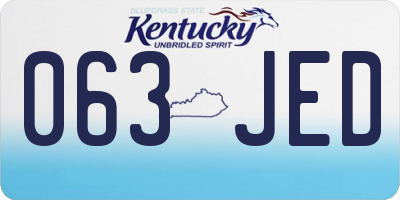 KY license plate 063JED