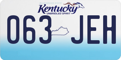 KY license plate 063JEH