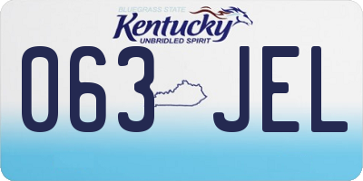 KY license plate 063JEL