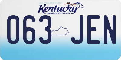 KY license plate 063JEN