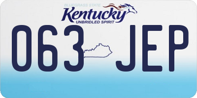 KY license plate 063JEP