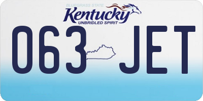 KY license plate 063JET