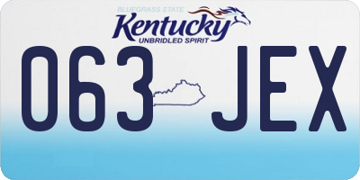 KY license plate 063JEX