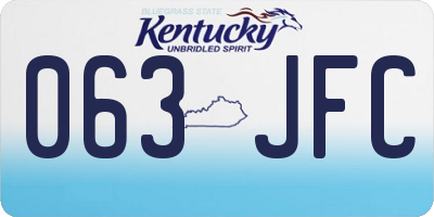 KY license plate 063JFC