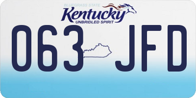 KY license plate 063JFD